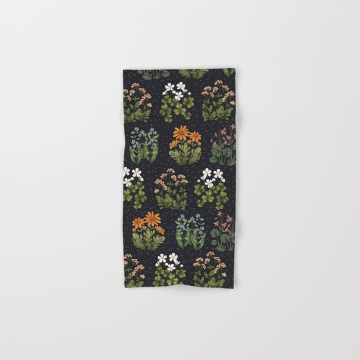 Wild Flowers ~ vol3. ~ dark vintage inspired botanical Hand & Bath Towel