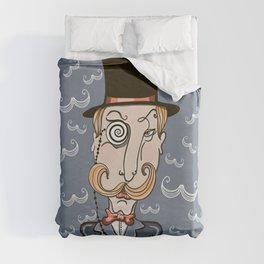 mustachioed man in a pince-nez and the cylinder Duvet Cover