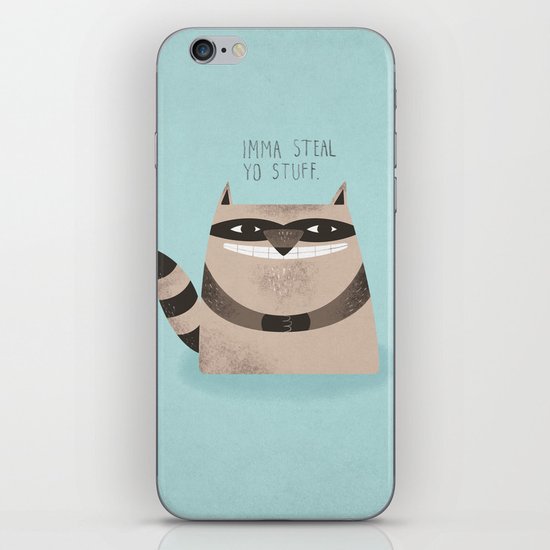 Sneaky Raccoon iPhone & iPod Skin