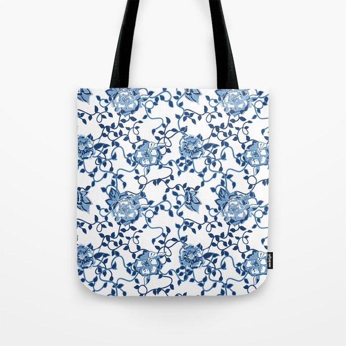Chinoiserie ivy flower with vines Tote Bag
