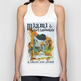 Vintage Fort Lauderdale - Miami, Florida Delta Airlines Advertisement Poster Tank Top