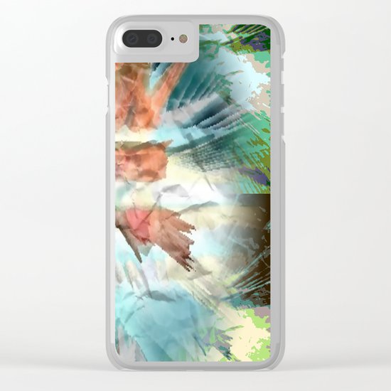 Paper Teal Splash Clear iPhone Case