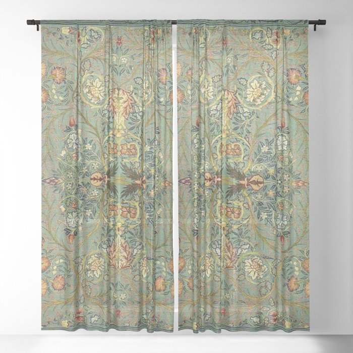 William Morris Antique Acanthus Floral Sheer Curtain