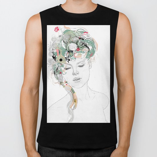 Beauty waiting Biker Tank