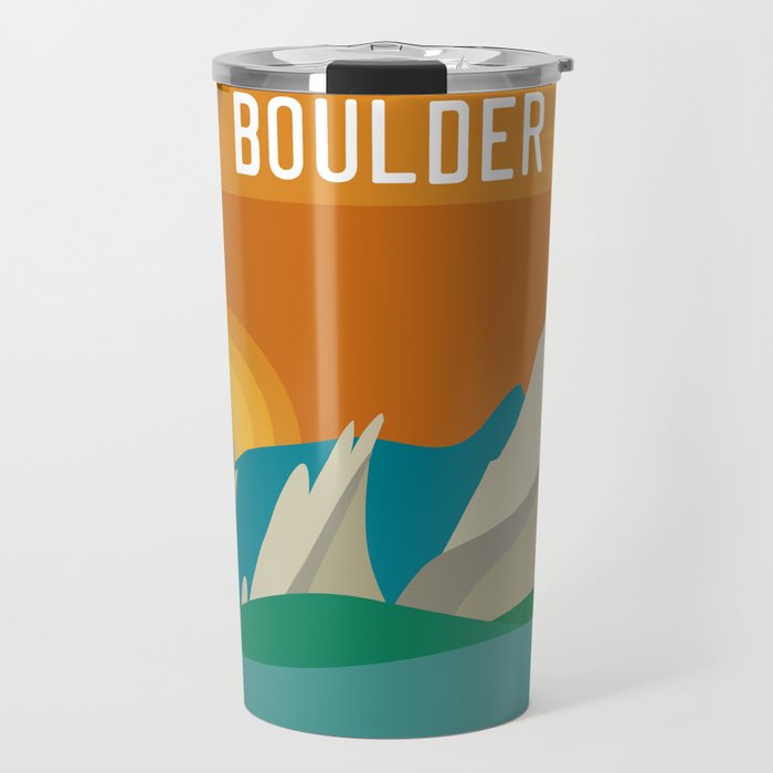 Boulder, Colorado - Skyline Illustration by Loose Petals Travel Mug