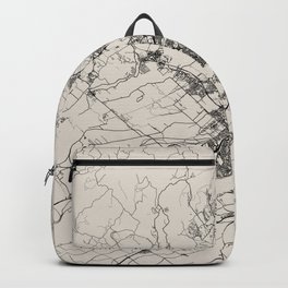 Quebec, Canada Map - Black and White Artistic  Backpack