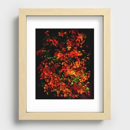 Red leaves of Fall Shining in the Rain Recessed Framed Print