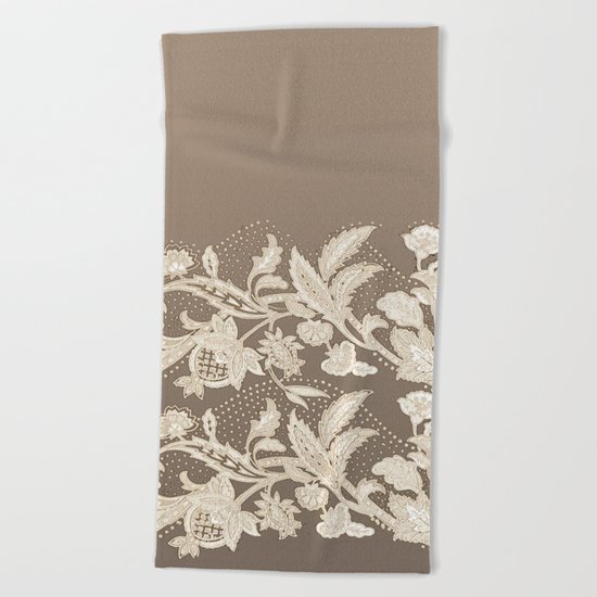 old lace border Beach Towel