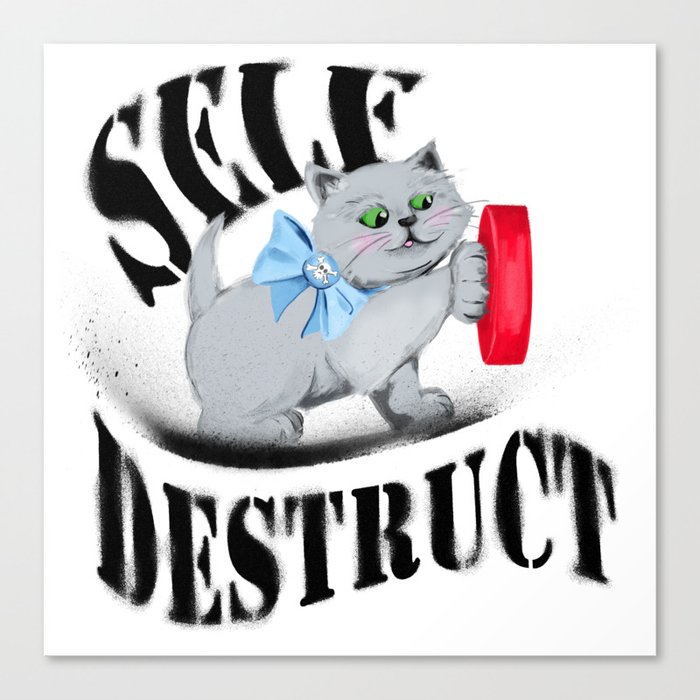 'Meow'tual Destruction Canvas Print