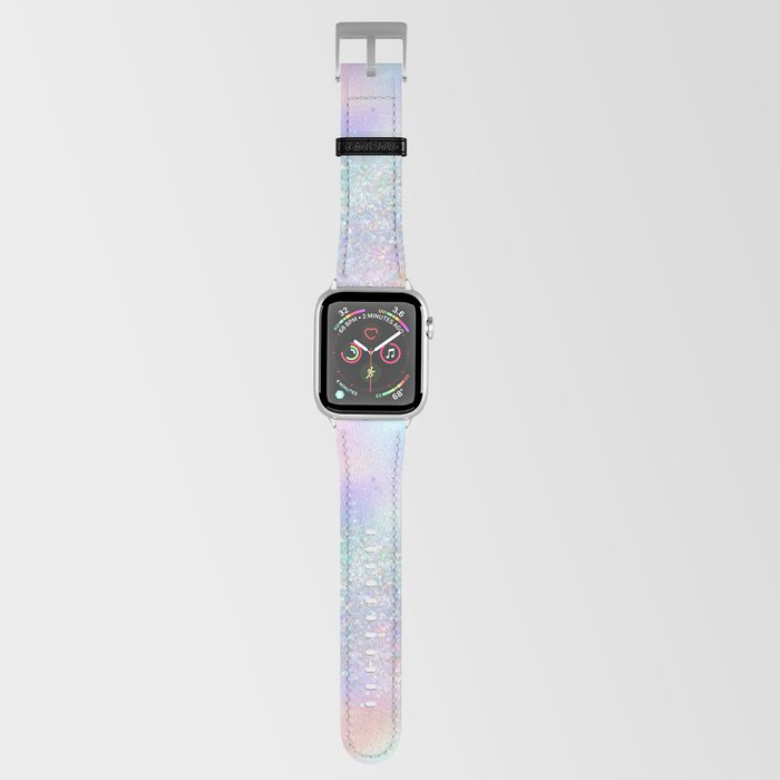 Apple Watch Band Apple Watch Band Pretty Rainbow Holographic Glitter by Sweetbirdiestudio 38mm 40mm Silver Society6