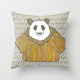 Panda 3 in Orange Throw Pillow