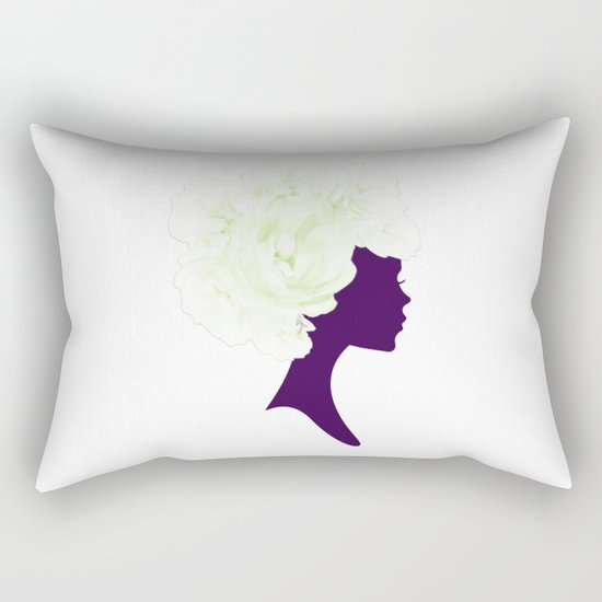 Rose Silhouette Rectangular Pillow