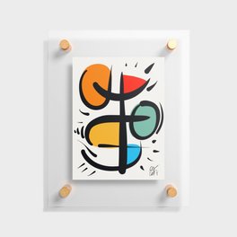 Abstract Shapes Orange Red Green Yellow Blue Zen Floating Acrylic Print