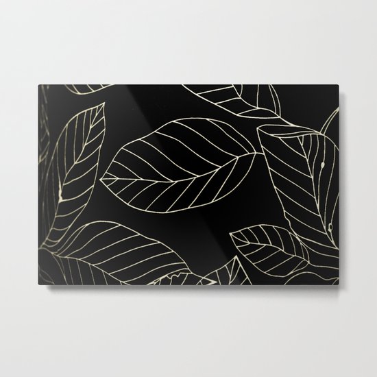 Black Leaves Metal Print