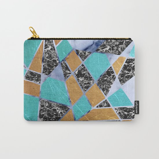 Abstract #444 Marble & Jade Carry-All Pouch
