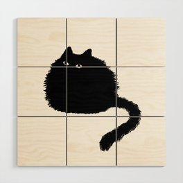 Black cat Wood Wall Art