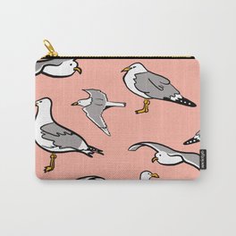 Seagulls by the Seashore Pink Carry-All Pouch