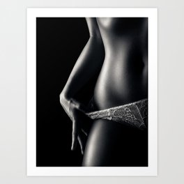 Woman in pantie closeup 2 Art Print