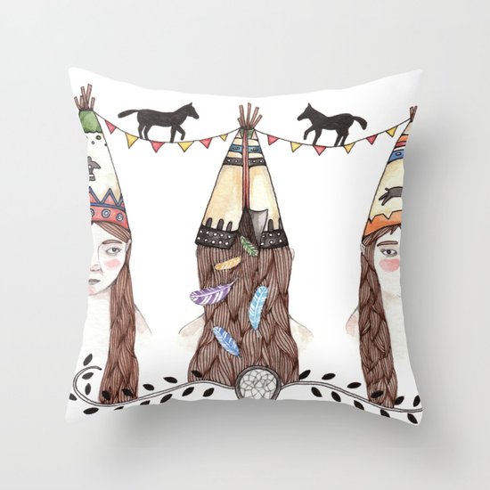 Tipi Party Throw Pillow