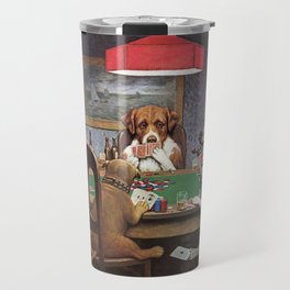 Dogs Playing Poker A Friend in Need Painting Travel Mug