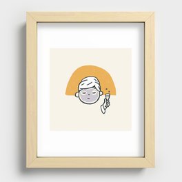 Sunshine spa day lady Recessed Framed Print
