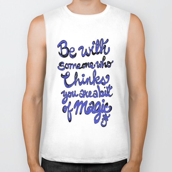 Be With Someone Blue Biker Tank