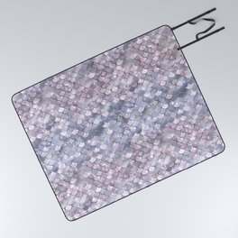Lilac Mermaid Pattern Metallic Glitter Picnic Blanket