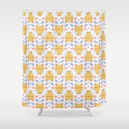 Meow! - Cats love fish Pattern Shower Curtain