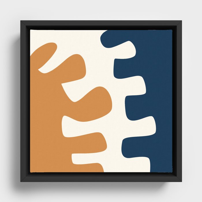 Abstract minimal plant color block 34 Framed Canvas