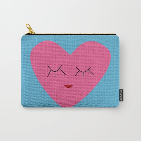 valentines heart blue Carry-All Pouch