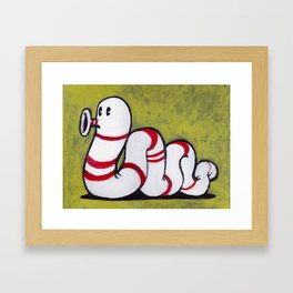 Early Worm - Worm on Green #2 Framed Art Print