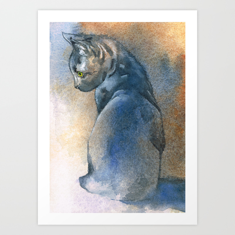 Watercolor Kitten Art Print By Annabelchance Society6