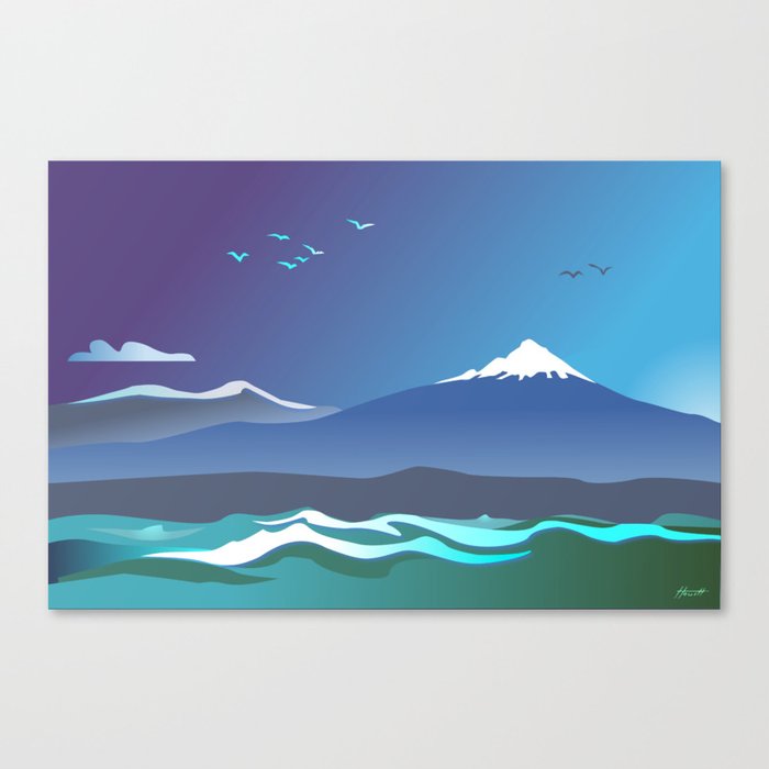 Mont Taranaki From The Sea Canvas Print