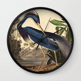 John James Audubon - Louisiana Heron Wall Clock | Happy, Sun, Birthday, Luxury, Painting, Christmas, Park, Beautiful, Wildlife, Beauty 