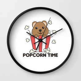 Quokka Popcorn Time Funny Animals In Fast Food Wall Clock