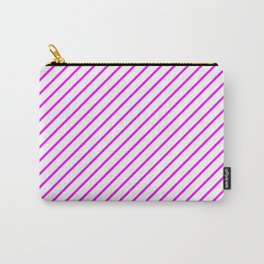 Diagonal Lines (Fuchsia/White) Carry-All Pouch