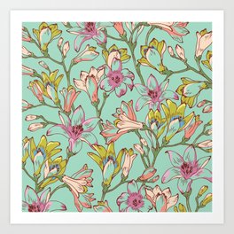 Colorful Lily Pattern Art Print