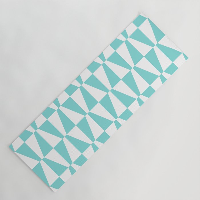 Mid Century Modern Geometric 731 Turquoise Yoga Mat