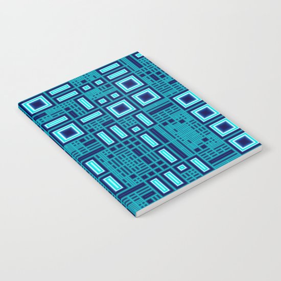 Blue digital geometric abstraction Notebook