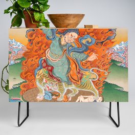 Lama Guru Tibetan Thangka Painting Credenza