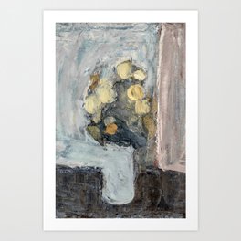 Altered Oil Flower Painting by Immanuel Ibsen  Art Print