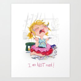 I am not mad throwing a tantrum toddler  Art Print