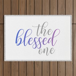 The blessed one- Mindful quote for yoga lovers Outdoor Rug