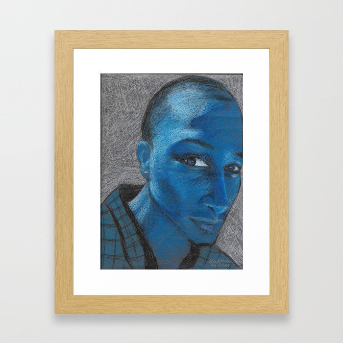 Blue - Pastel Portrait Framed Art Print