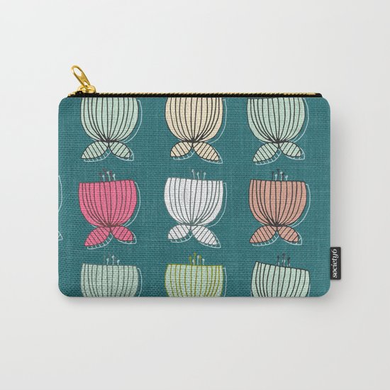 flower cups teal Carry-All Pouch