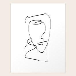 Abstract head, Minimalist Line Art Art Print