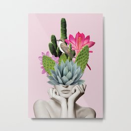 Cactus Lady Metal Print