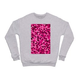 Pink Color Hexagon Honeycomb Design Crewneck Sweatshirt