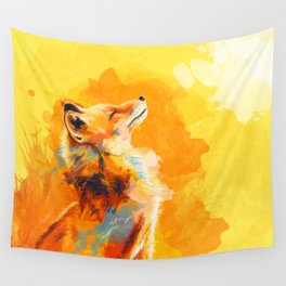 Blissful Light - Fox portrait Wall Tapestry