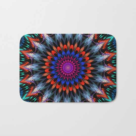 Full Bloom, multi-color design Bath Mat
